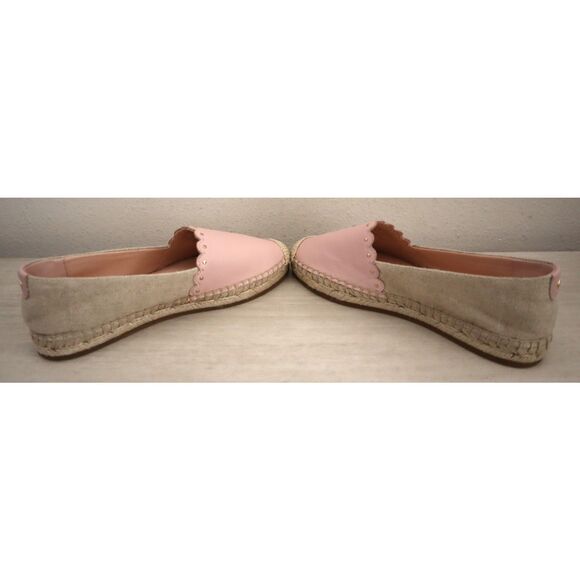 Kate Spade Women Sz 5.5B Pink Gwendolyn Scalloped Espadrille Leather Flats - Picture 13 of 14